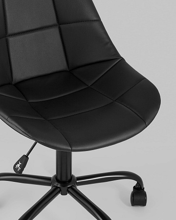 Стул офисный Гирос экокожа черный - Офисные стулья - МебельМедведь