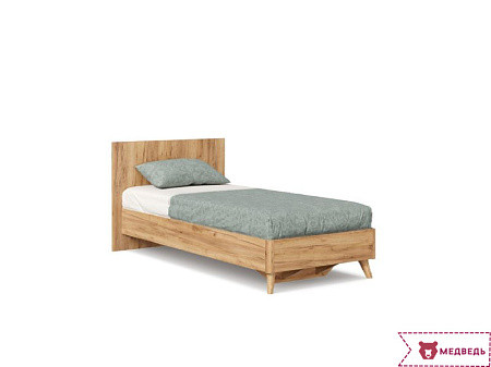 Марта-2 Кровать односпальная 900 с кроватным основанием (Дуб золотой) - Односпальные - МебельМедведь