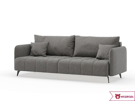 Валериан диван трёхместный прямой Стальной, ткань RICO FLEX 9292 - Диваны - МебельМедведь